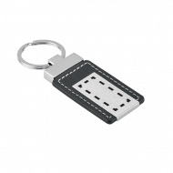Chaveiro de couro sintético e metal