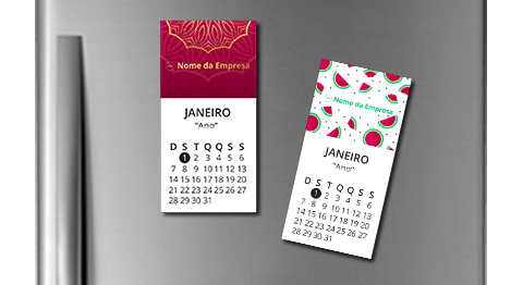 Ímã com Calendário mensal