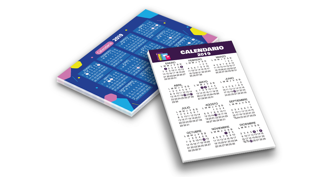 Calendarios de bolsillo