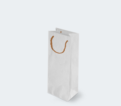 Sac de transport en papier avec poignées en corde pour 1 bouteille personnalisés Sac de transport en papier avec poignées en corde pour 1 bouteille