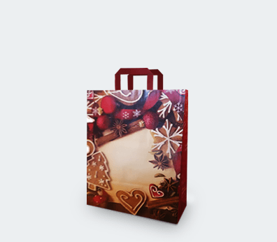 Sac de transport vertical en papier avec poignées plates "Noël" Sac de transport vertical en papier avec poignées plates "Noël"