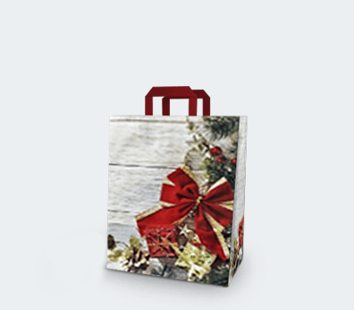 Sac de transport vertical en papier avec poignées plates "Cadeau" Sac de transport vertical en papier avec poignées plates "Cadeau"
