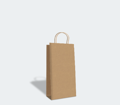 Sac de transport en papier avec poignées torsadées pour 2 bouteilles personnalisés Sac de transport en papier avec poignées torsadées pour 2 bouteilles