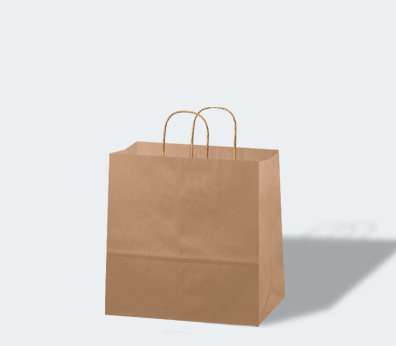 Sac de transport en papier avec poignées torsadées pour la vente à emporter personnalisés Sac de transport en papier avec poignées torsadées pour la vente à emporter