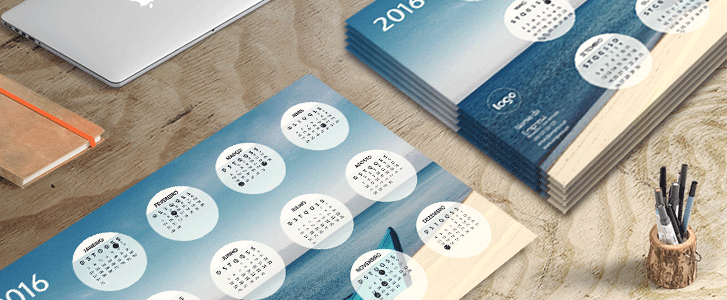 Calendário de secretária