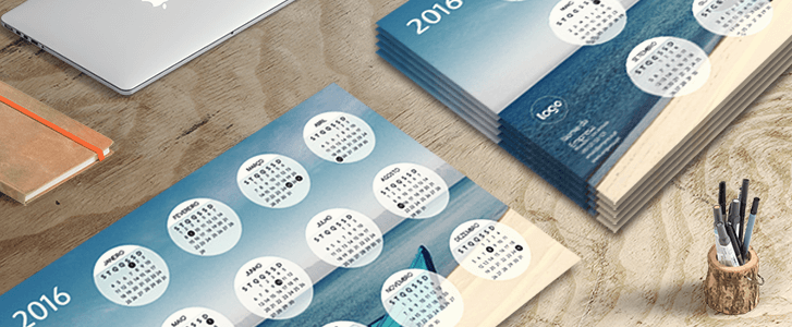 Calendários base de secretária